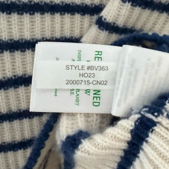 J. Crew Ribbed Cashmere Turtleneck Sweater Pullover Stripe Knit Classic Prep XS - Picture 9 of 12